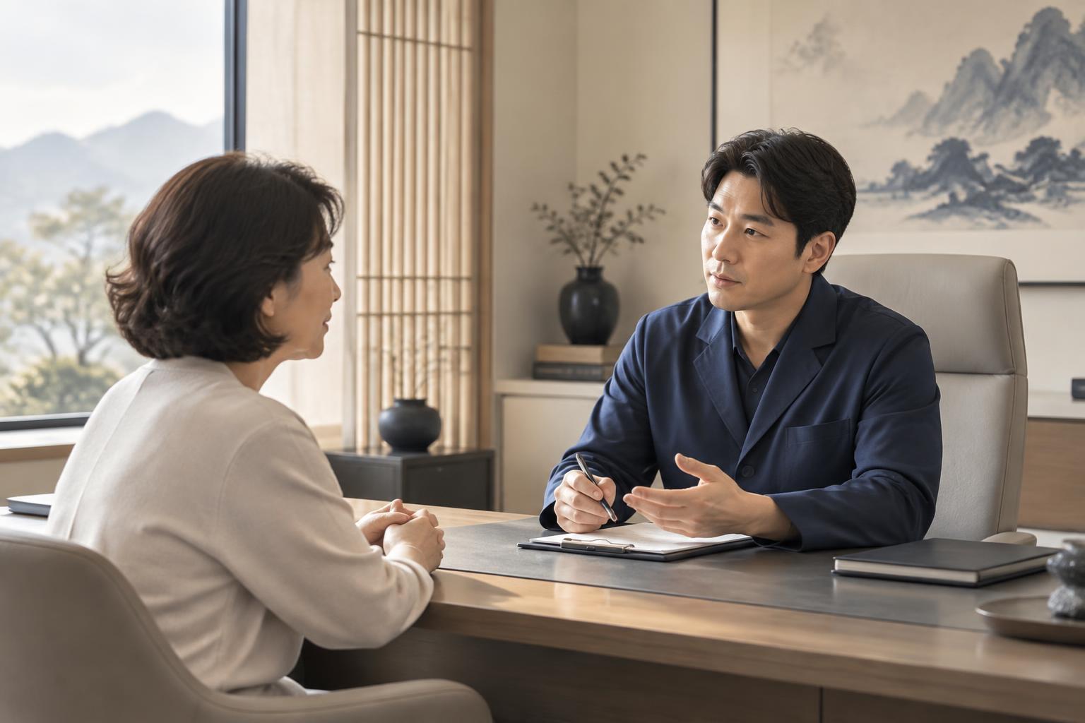 해동한방병원 진료 상담 모습